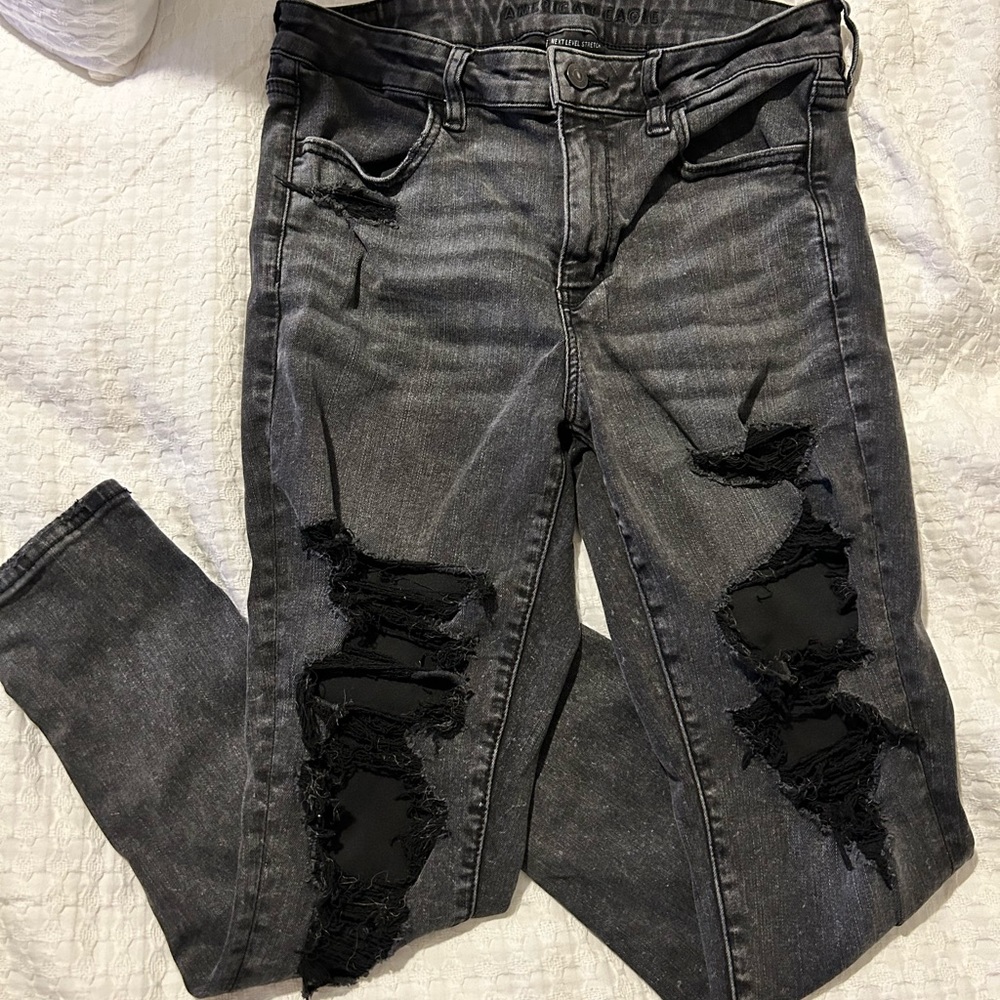 Women American Eagle black ripped jeans